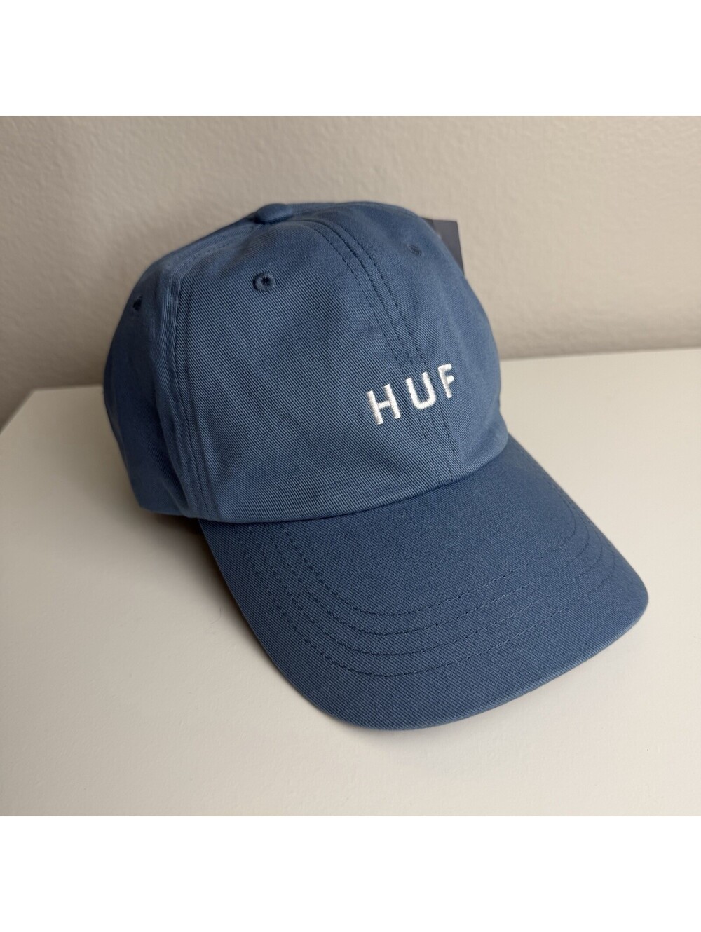 HUF 6 Panel Strapback Baseball Cap Light Blue Cotton Adjustable Hat New With Tag